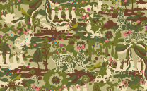 ホラグチカヨ　イラスト　Flowercamouflage　カーキ