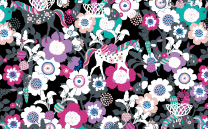 ホラグチカヨ　イラスト　vegetable shop　ブラック